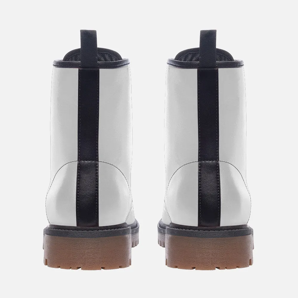 🛍️ Arctic White Vegan Combat Boots – Bold, Clean &Timeless