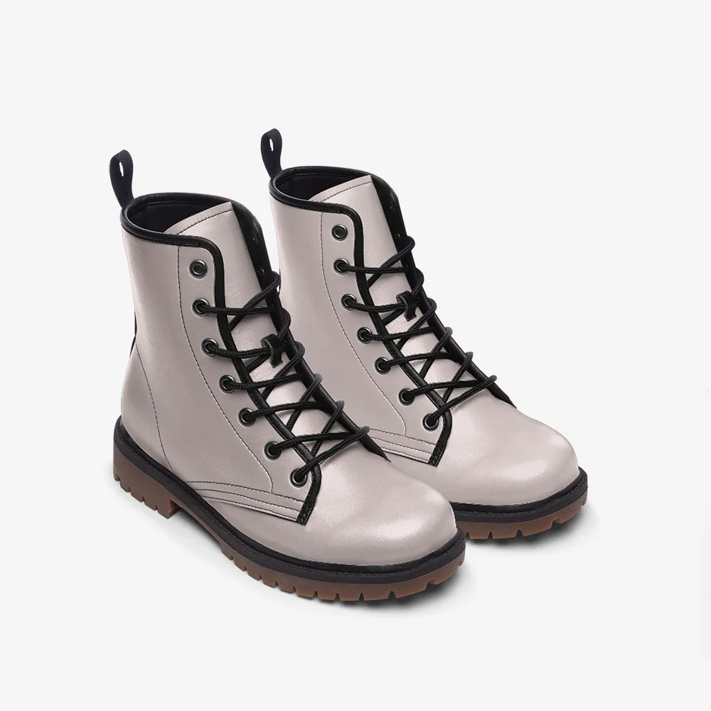 🛍️ Storm Grey Combat Boots – Express Your Power Within