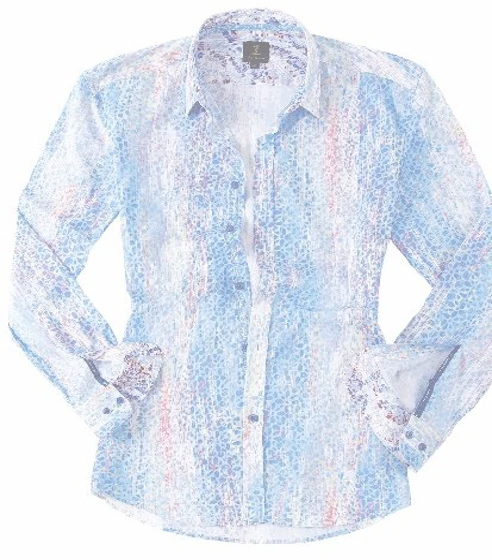 1 Like No other Blue Multi Long Sleeve Casual Shirt
