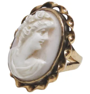 14k Gold 1950's Vintage Cameo Ring