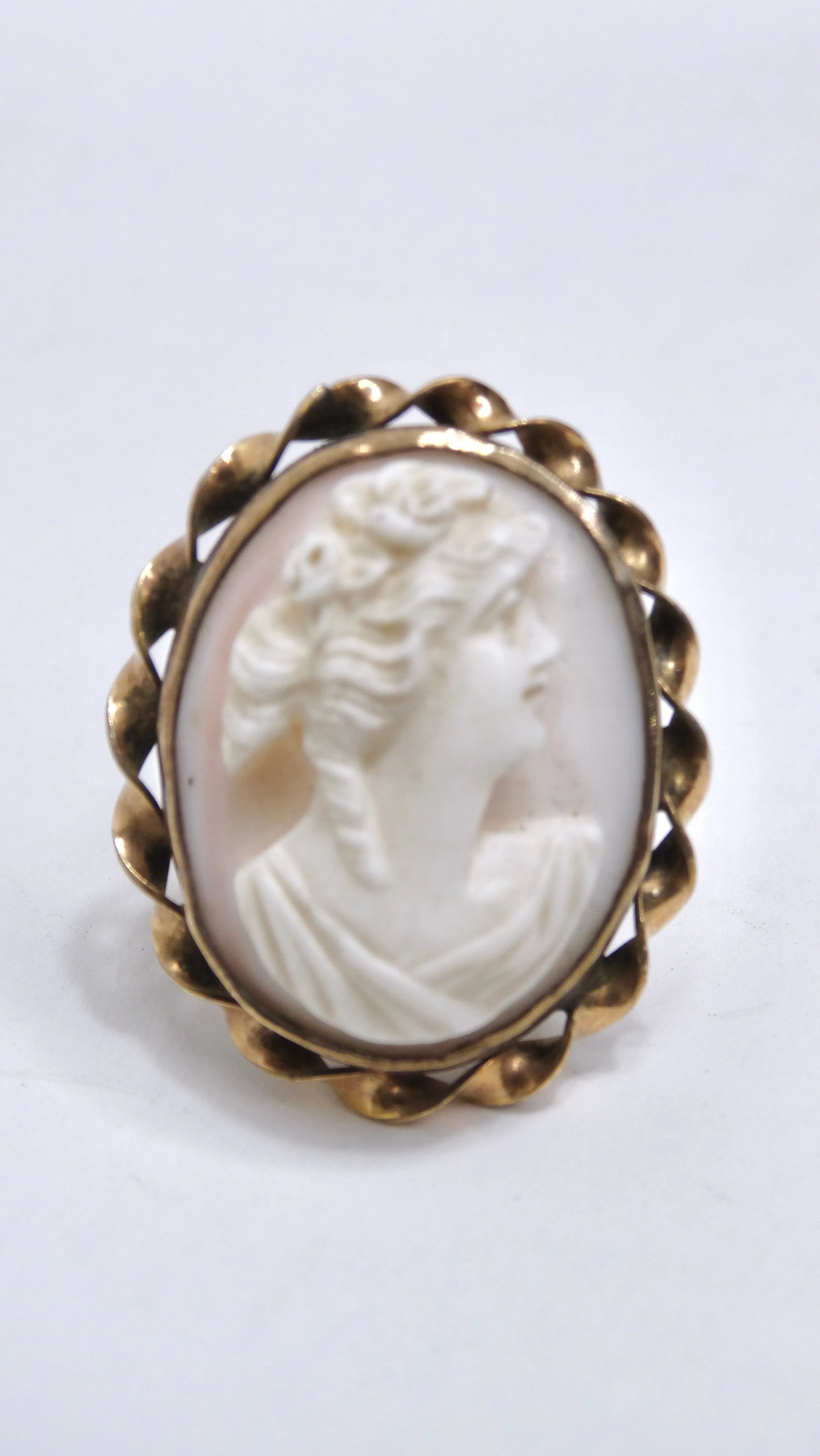 14k Gold 1950's Vintage Cameo Ring