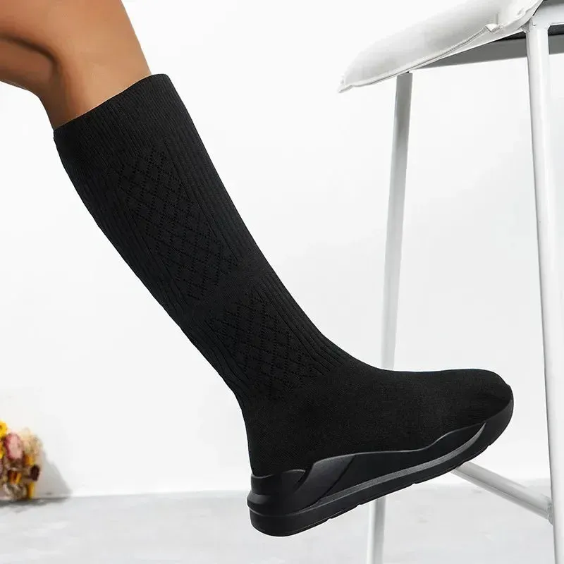 2023 Winter Autumn Women Platform Over The Knee Boots Ladies Stretch