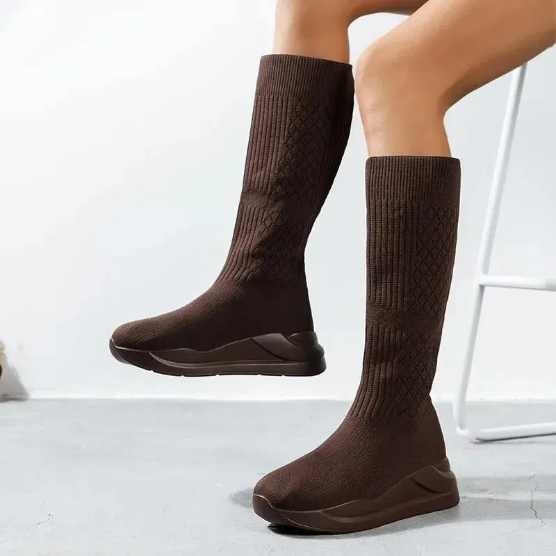 2023 Winter Autumn Women Platform Over The Knee Boots Ladies Stretch