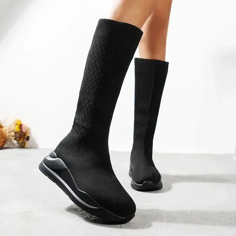 2023 Winter Autumn Women Platform Over The Knee Boots Ladies Stretch