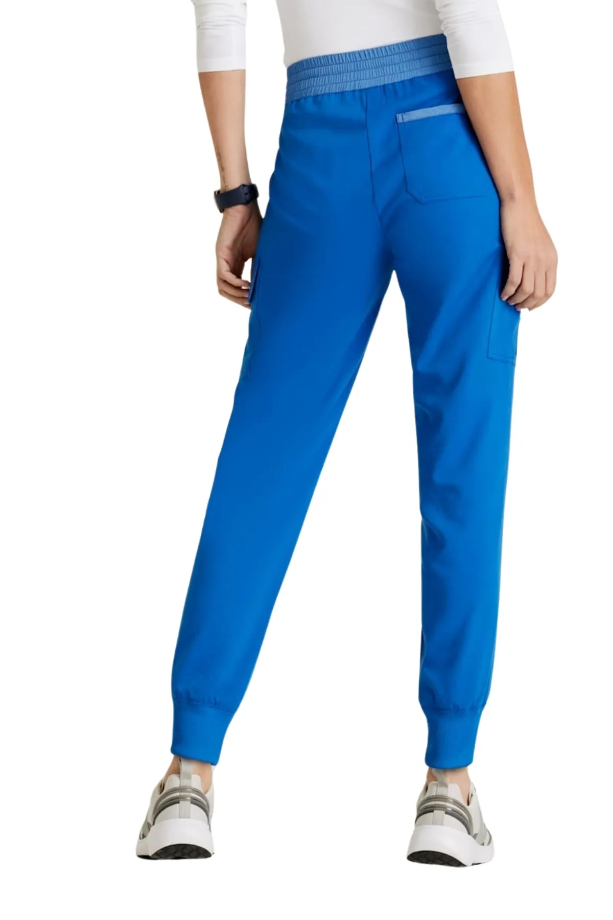 5-Pocket Two-Tone Mid-Rise Jogger Scrub Pant
