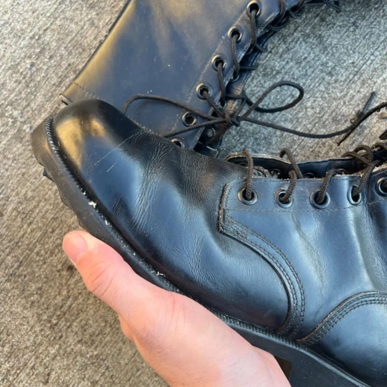 70s/80s Black Combat Boots- 10 M's, 11.5 W's