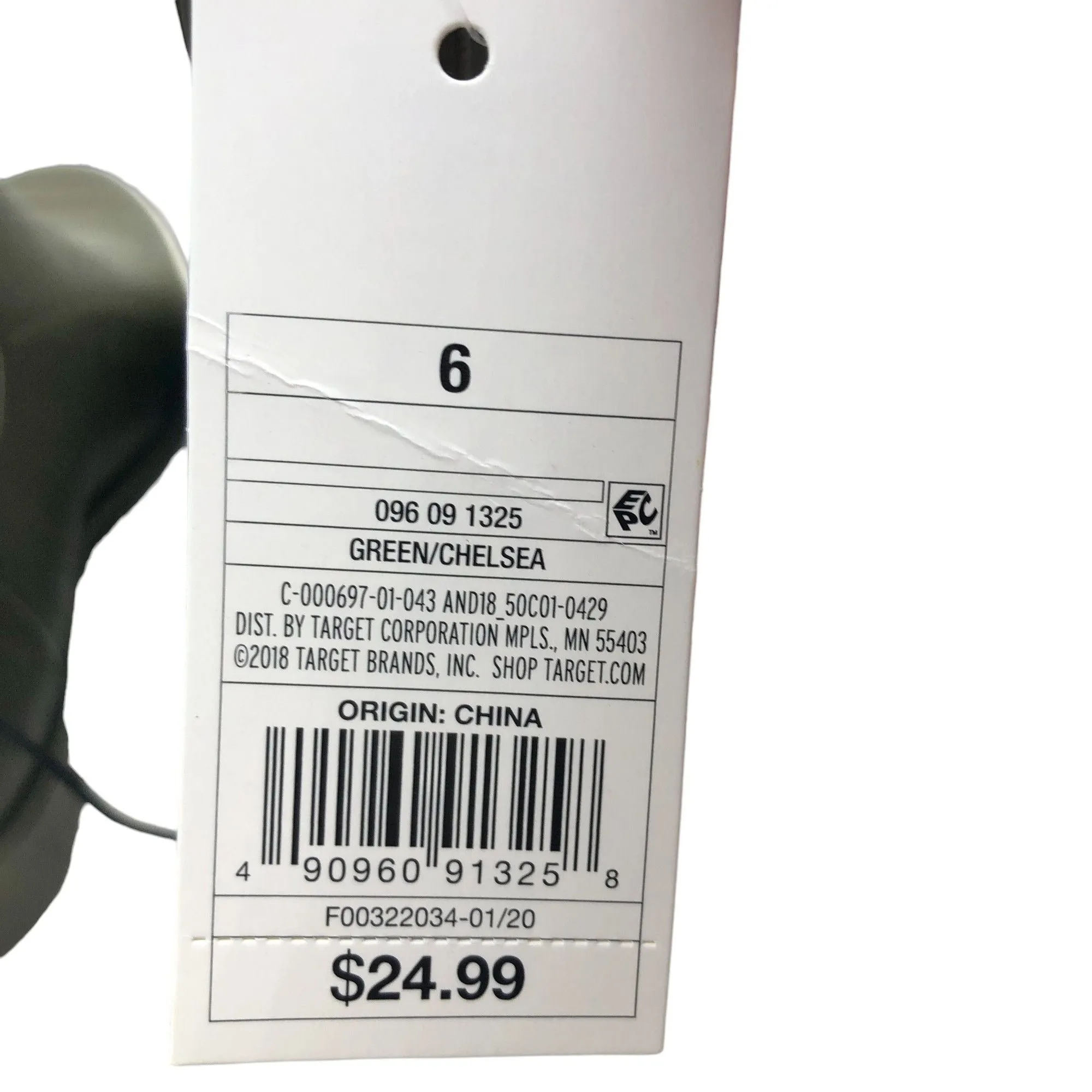 A New Day Chelsea Rain Boots Green Womens 6 Waterproof NEW IN BOX