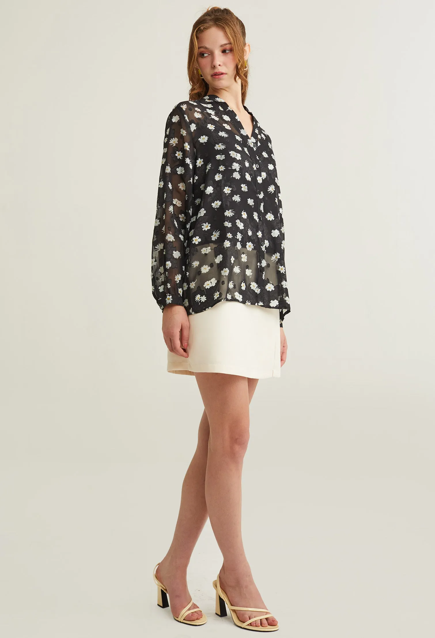Abloom Floral Button Front Blouse