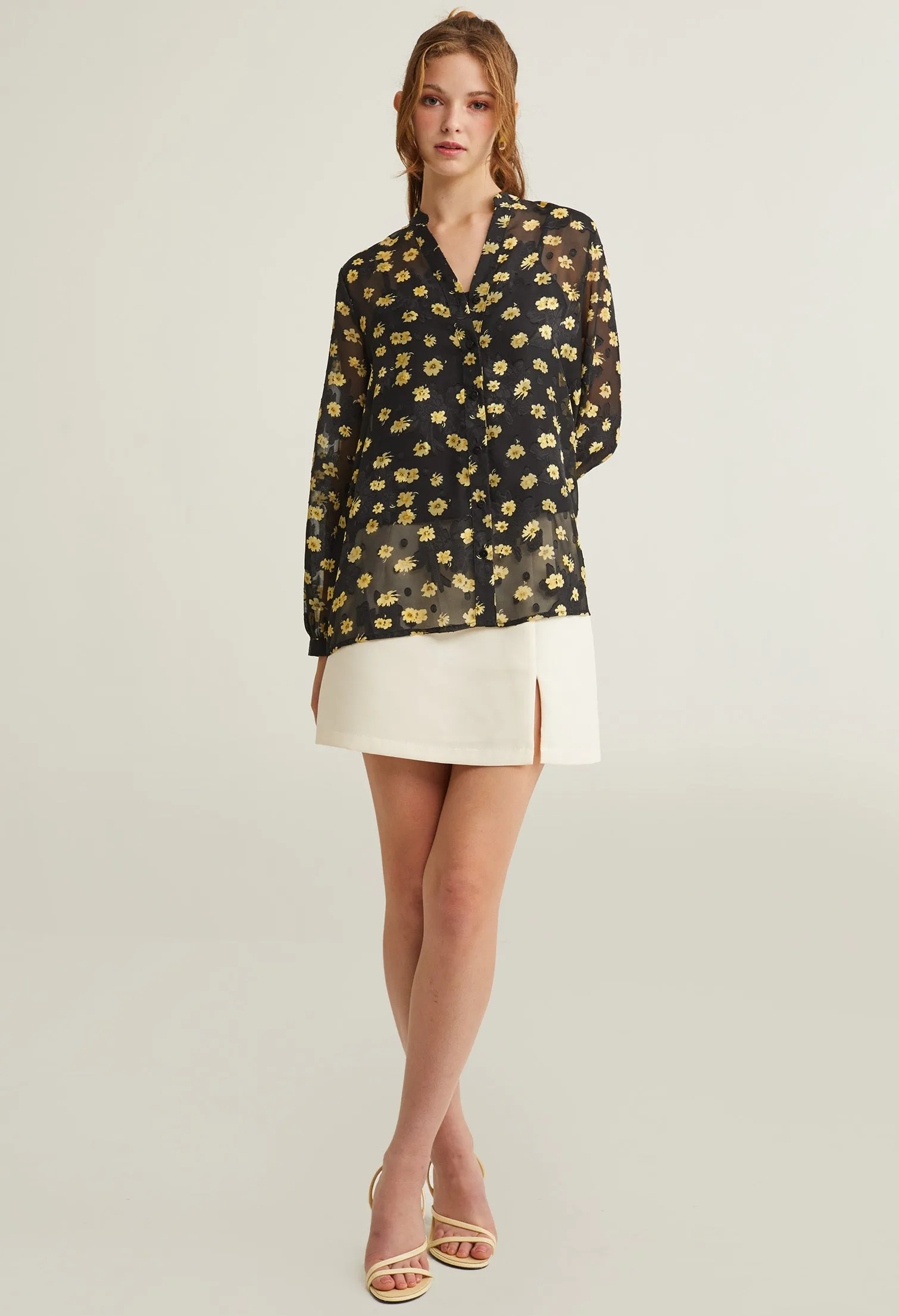 Abloom Floral Button Front Blouse