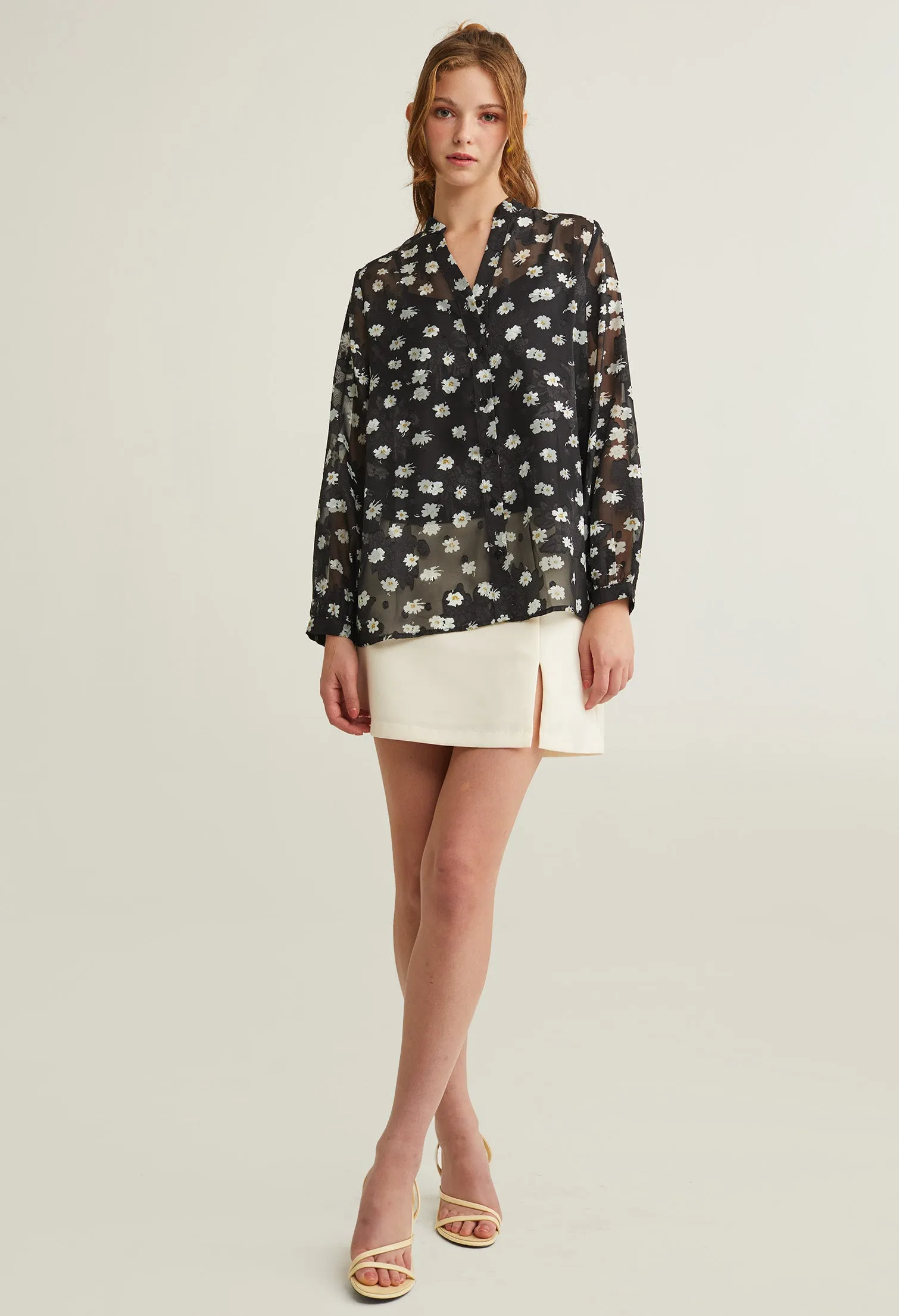 Abloom Floral Button Front Blouse
