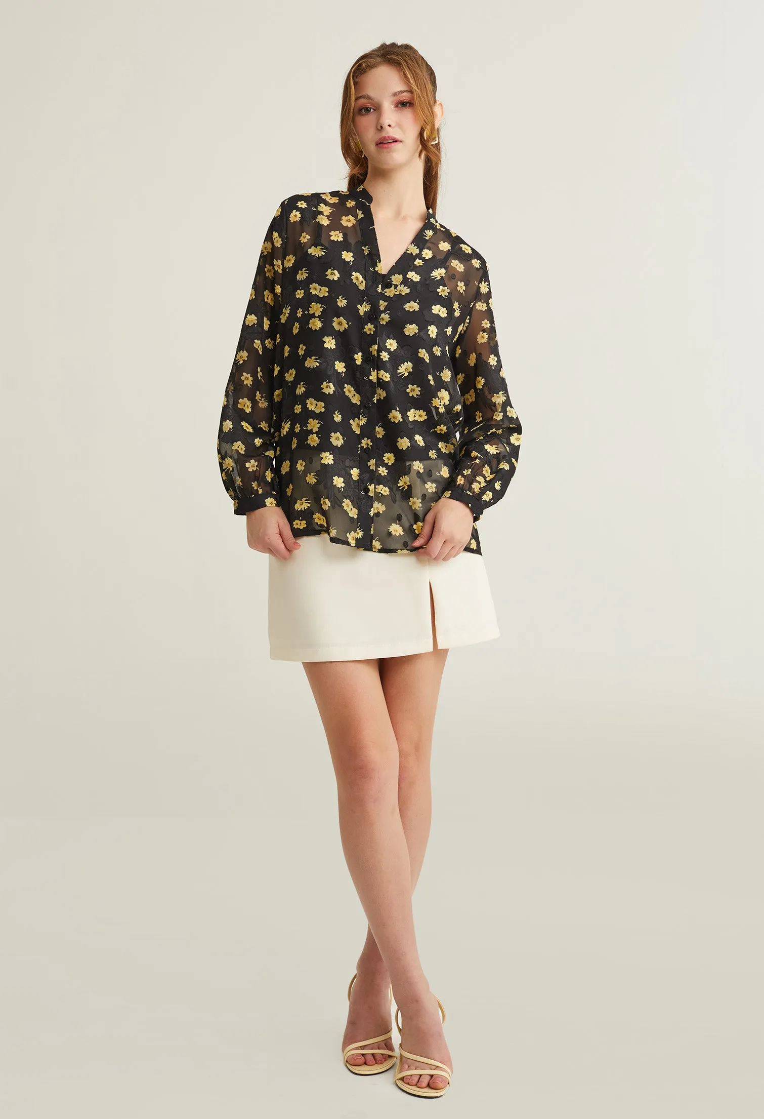 Abloom Floral Button Front Blouse