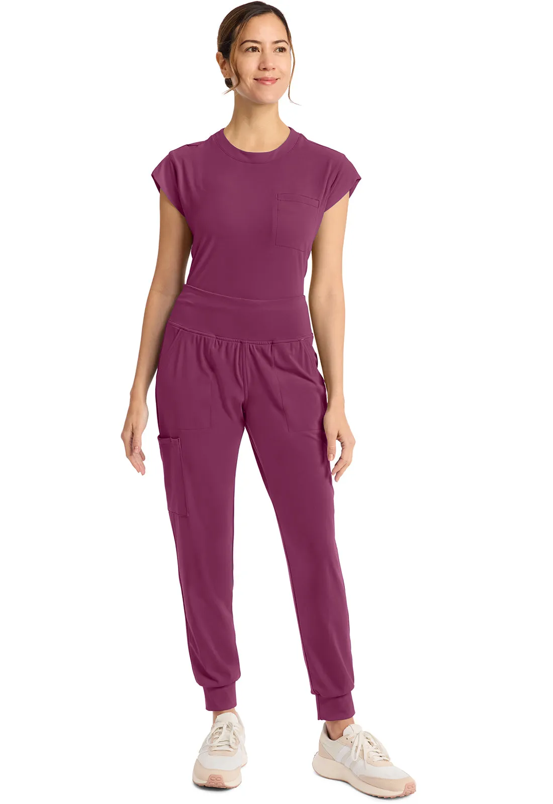 Achieve CK033 Women's 5-Pocket Jogger Pants Wine