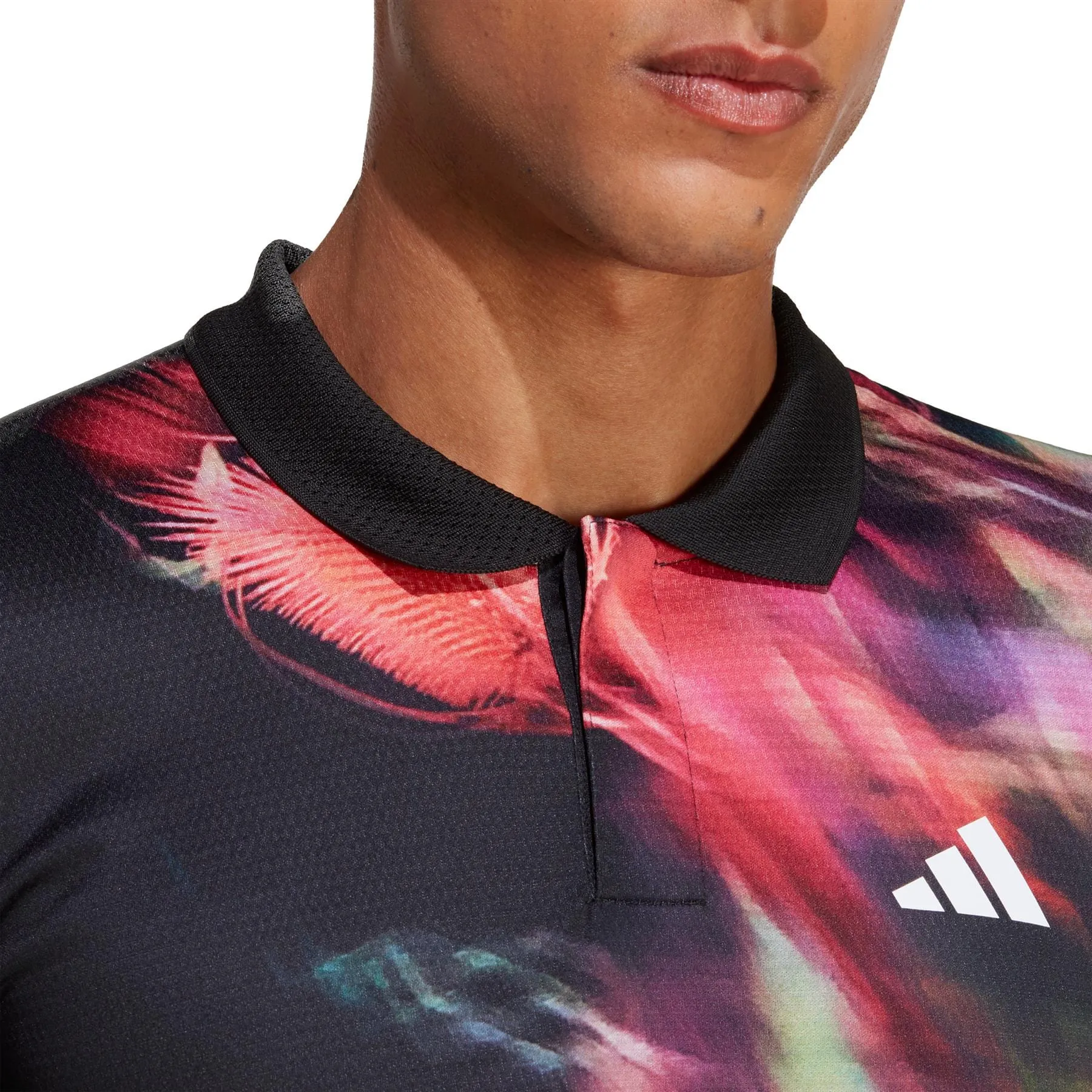 adidas Melbourne Mens Freelift Polo Shirt - Black / Multi