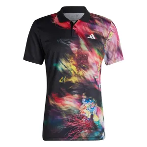adidas Melbourne Mens Freelift Polo Shirt - Black / Multi