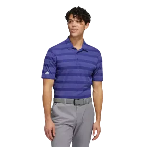 Adidas Two-Color Men's Striped Polo Shirt - Legacy Indigo
