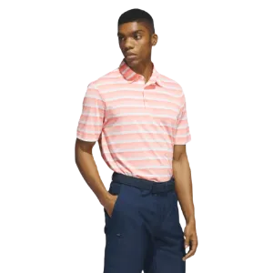 Adidas Two-Color Striped Polo Shirt - Peach