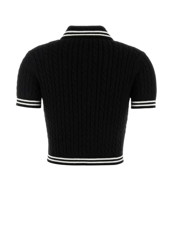 Alessandra Rich Black Polo Shirts