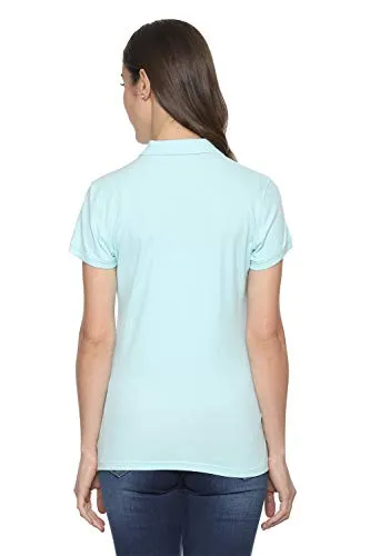 Allen Solly Women's Regular Polo Shirt (AHCTCRGFN06149_Lt. Blue Solid L)