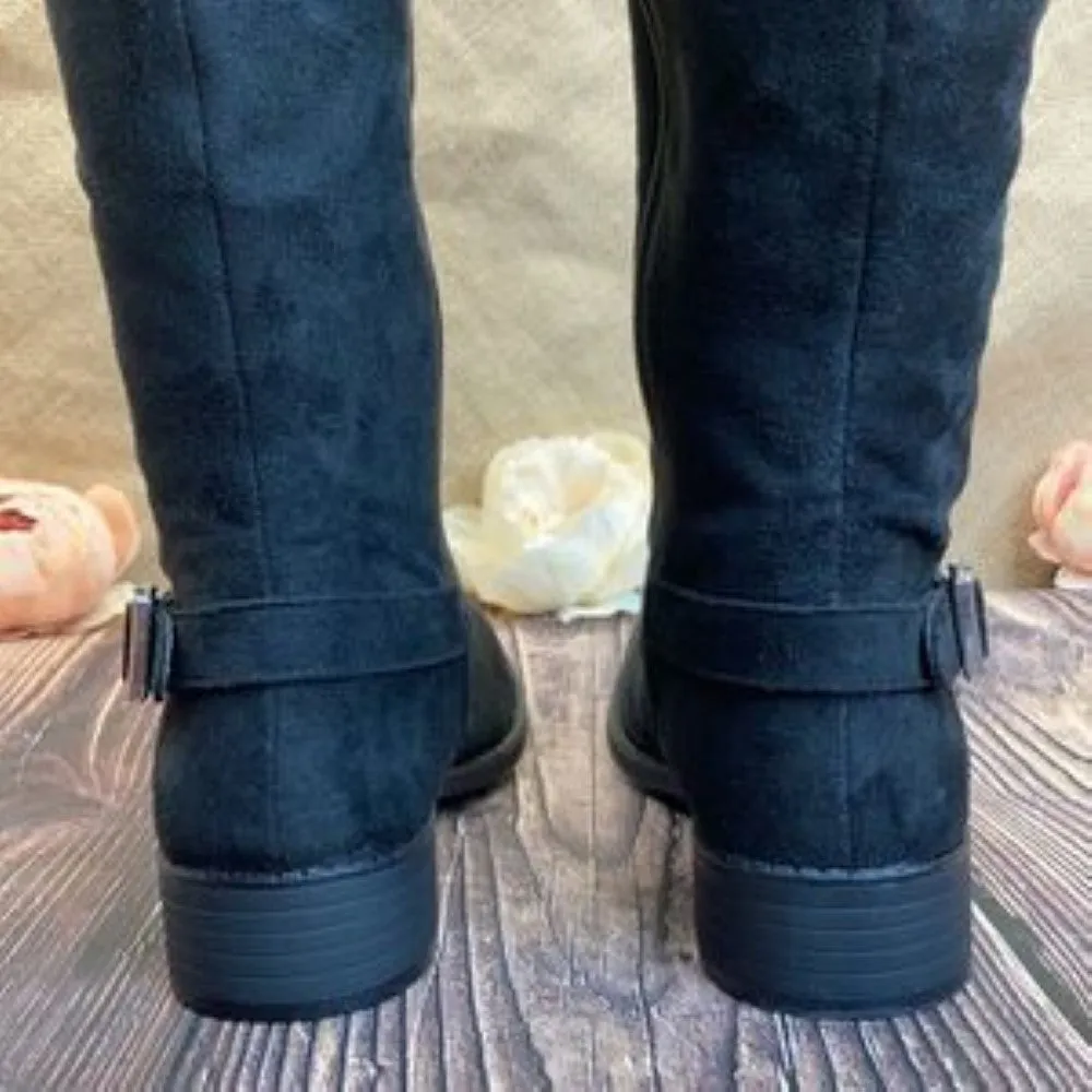 American Rag Wide-Calf Black Suede Adarra Over Knee Boots 8.5
