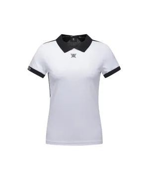 ANEW Golf: Women Back Knit Block Short T-Shirt - White