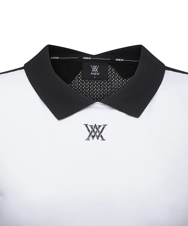 ANEW Golf: Women Back Knit Block Short T-Shirt - White