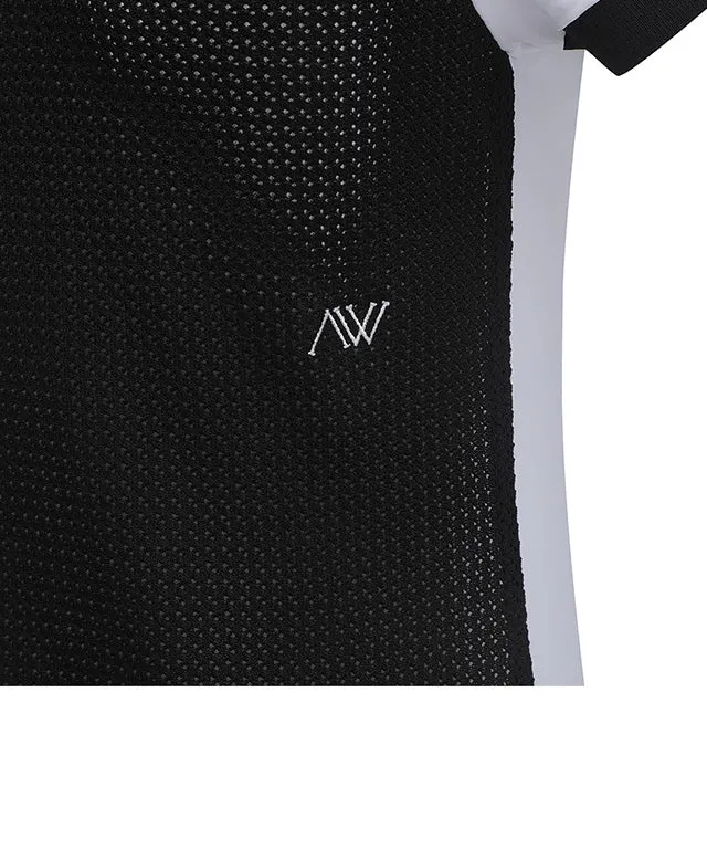 ANEW Golf: Women Back Knit Block Short T-Shirt - White
