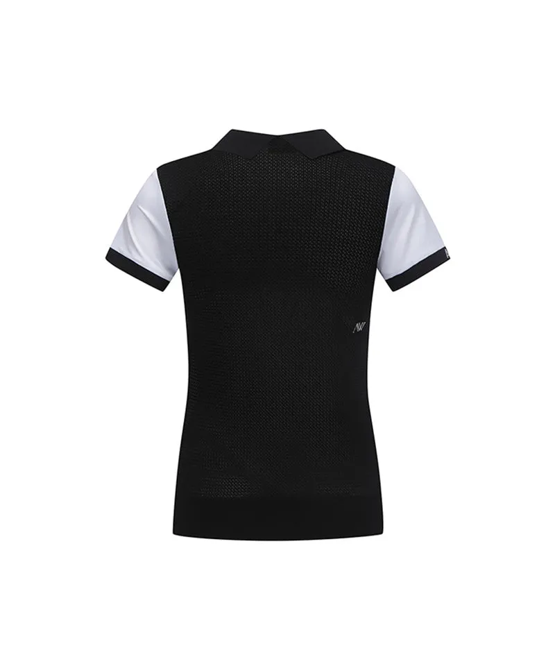 ANEW Golf: Women Back Knit Block Short T-Shirt - White