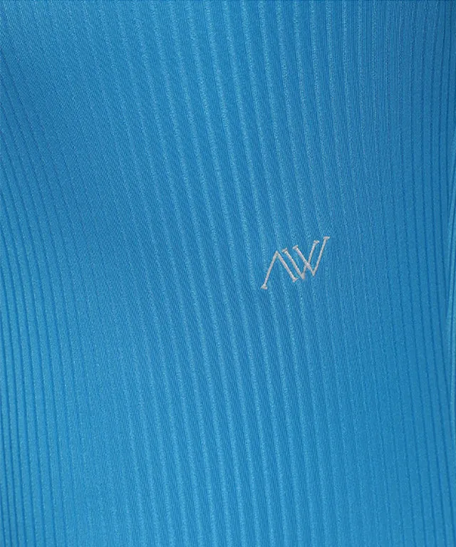 ANEW Golf:  Women's Zipper Point Ribbed Long T-Shirt - Light Blue