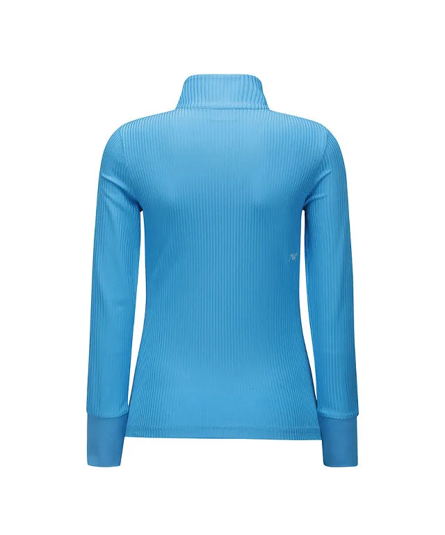 ANEW Golf:  Women's Zipper Point Ribbed Long T-Shirt - Light Blue