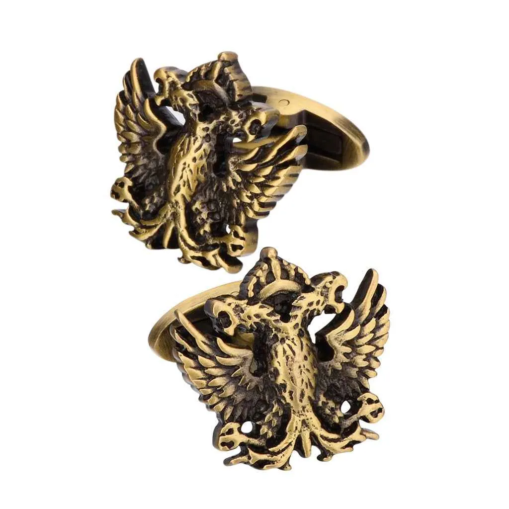 Antique Bronze Double-Headed Eagle Cufflinks