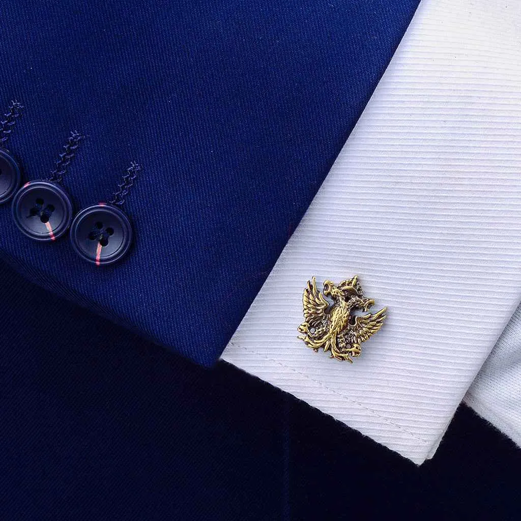 Antique Bronze Double-Headed Eagle Cufflinks