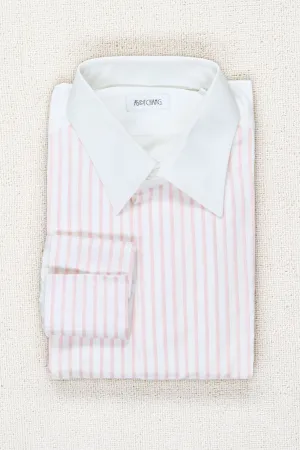 Ascot Chang Pink Pleated Bib French Cuff Tuxedo Shirt MTM
