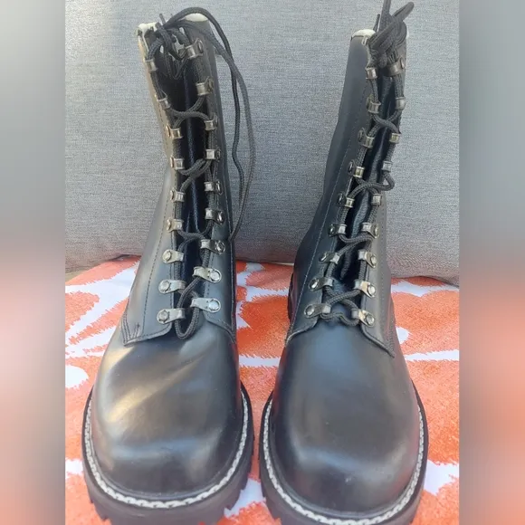 Authentic German Combat Boots,paratrooper Style, Leather, UK Sz 43