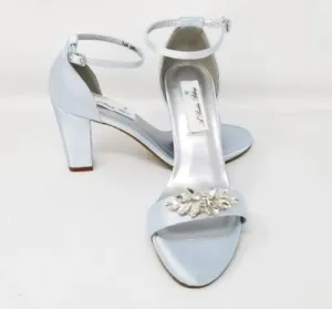 Baby Blue Wedding Shoes with Crystal Applique