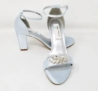 Baby Blue Wedding Shoes with Crystal Applique