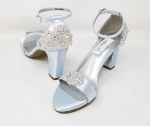 Baby Blue Wedding Shoes with Sparkling Crystals