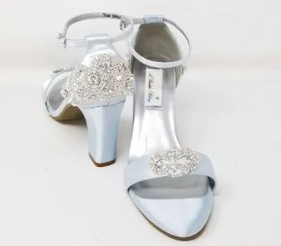 Baby Blue Wedding Shoes with Sparkling Crystals