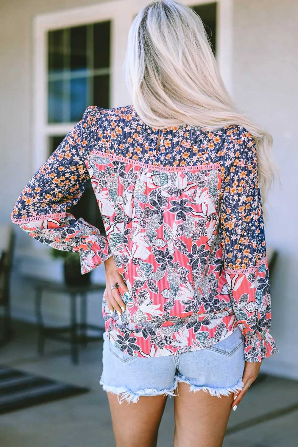 Balloon Sleeve Ruffled Cuff Blouse