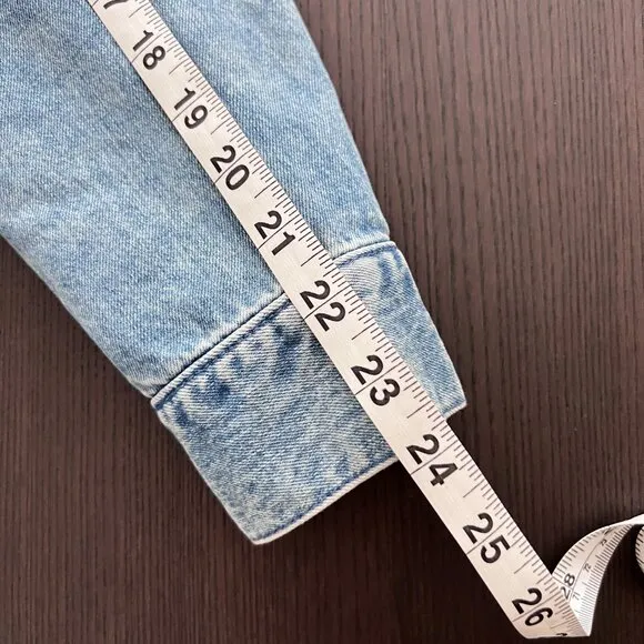 BCBGeneration Denim Cropped Medium Wash Denim Jacket Size Small