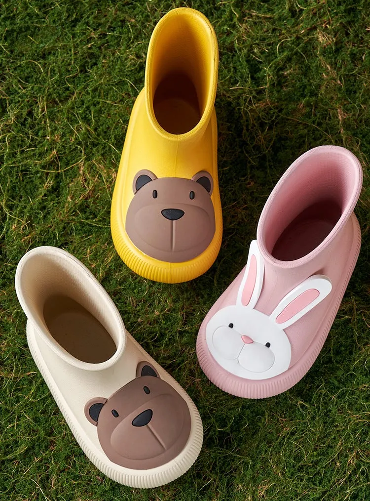 Bear Paw Children's EVA Boots - Adorable Bear and Bunny Designs, Waterproof, Available in Yellow and Pink, Non-Slip Sole, Lightweight EVA Material - Perfect for Outdoor Adventures, Rainy Days, and Playtime in Any Weather