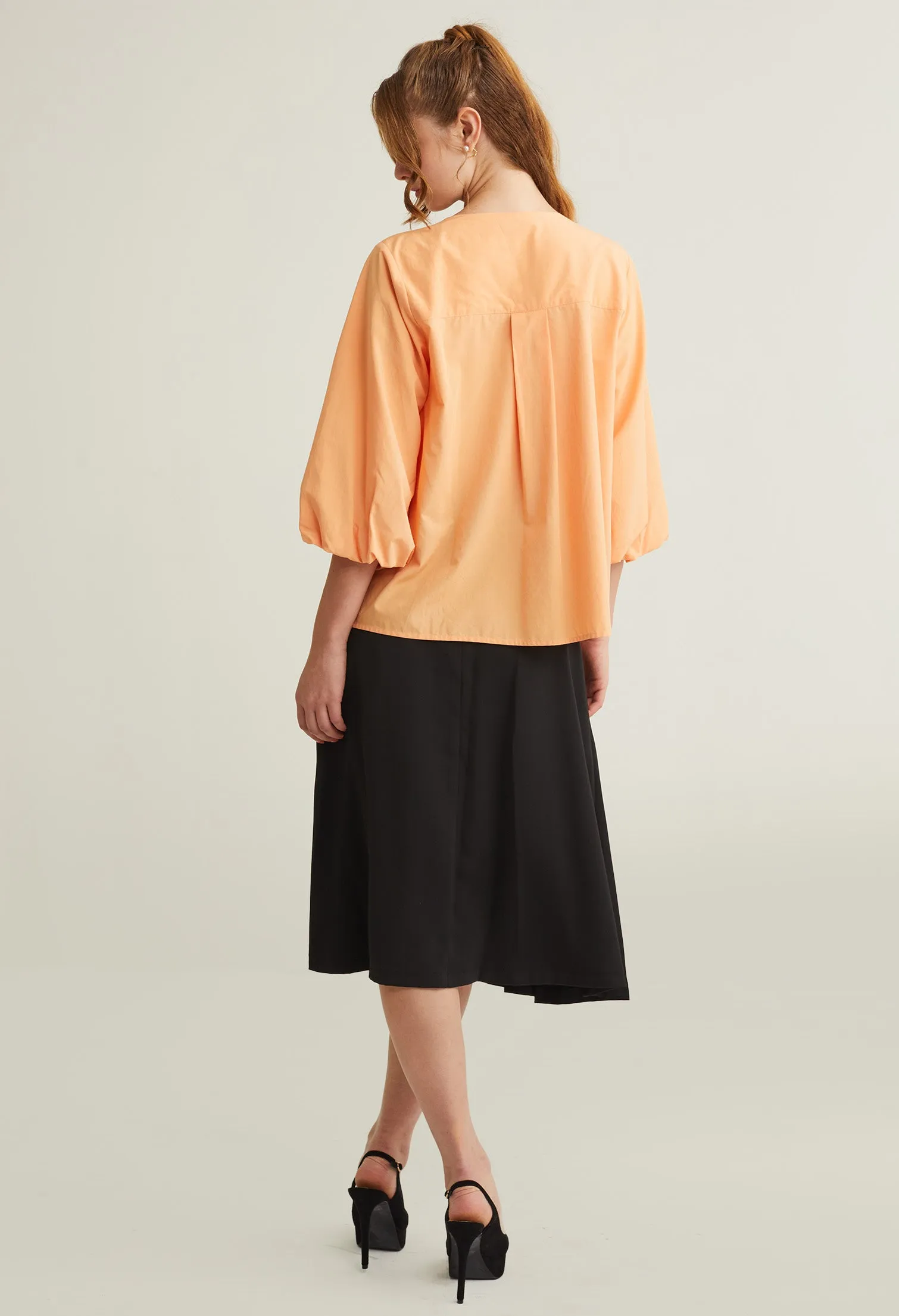 Bell Cuff Button Down  À La Mode Top
