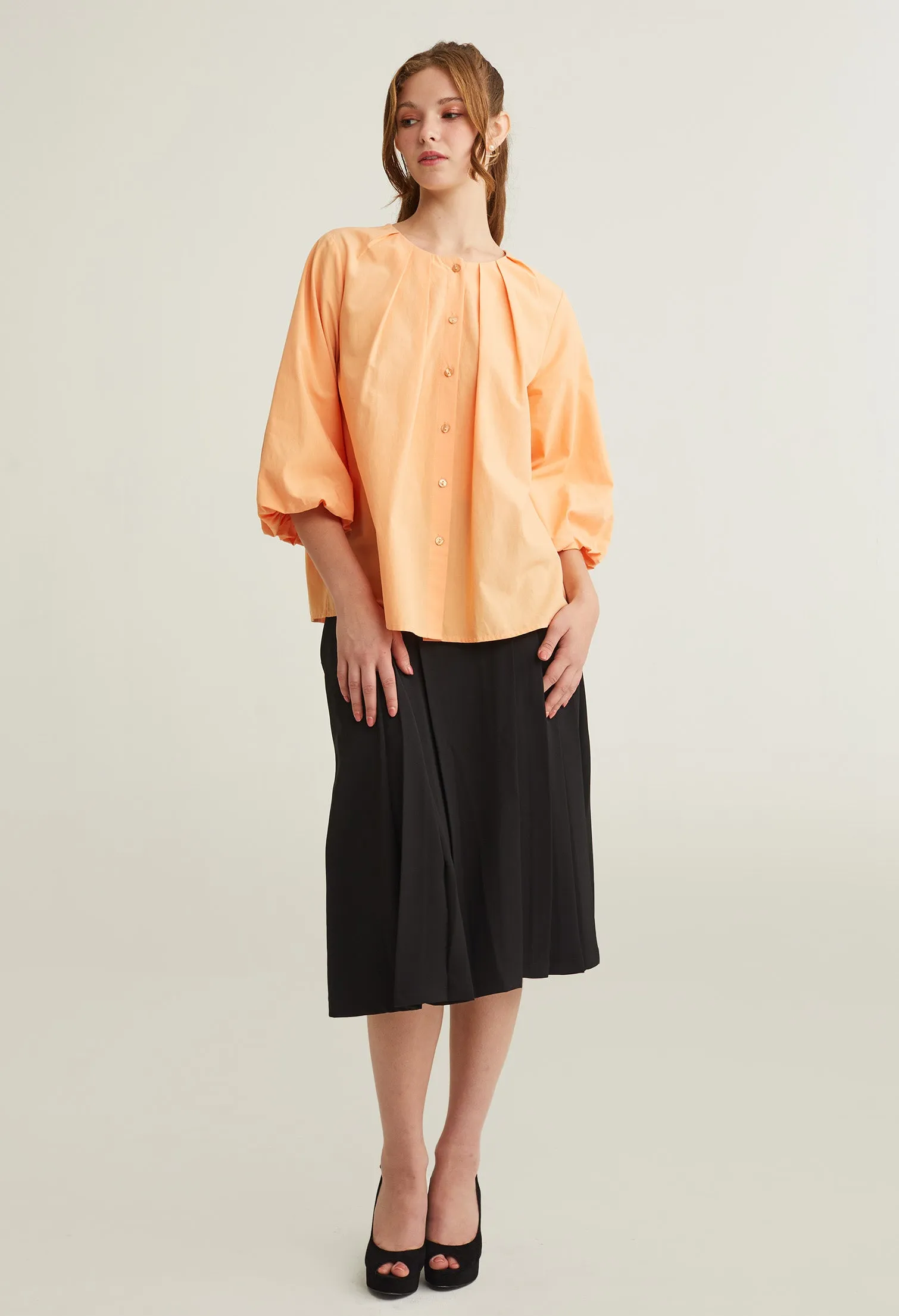 Bell Cuff Button Down  À La Mode Top