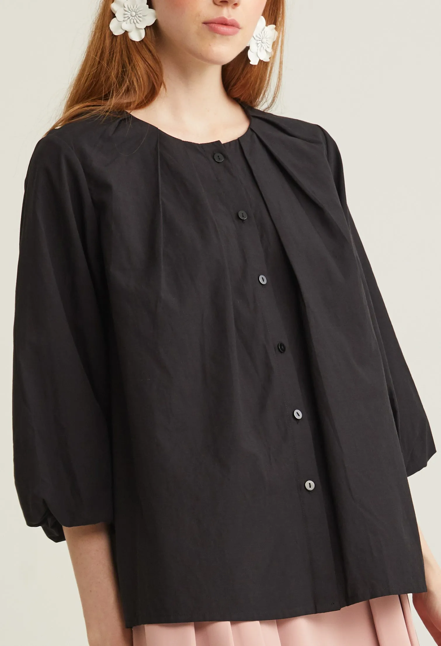 Bell Cuff Button Down  À La Mode Top