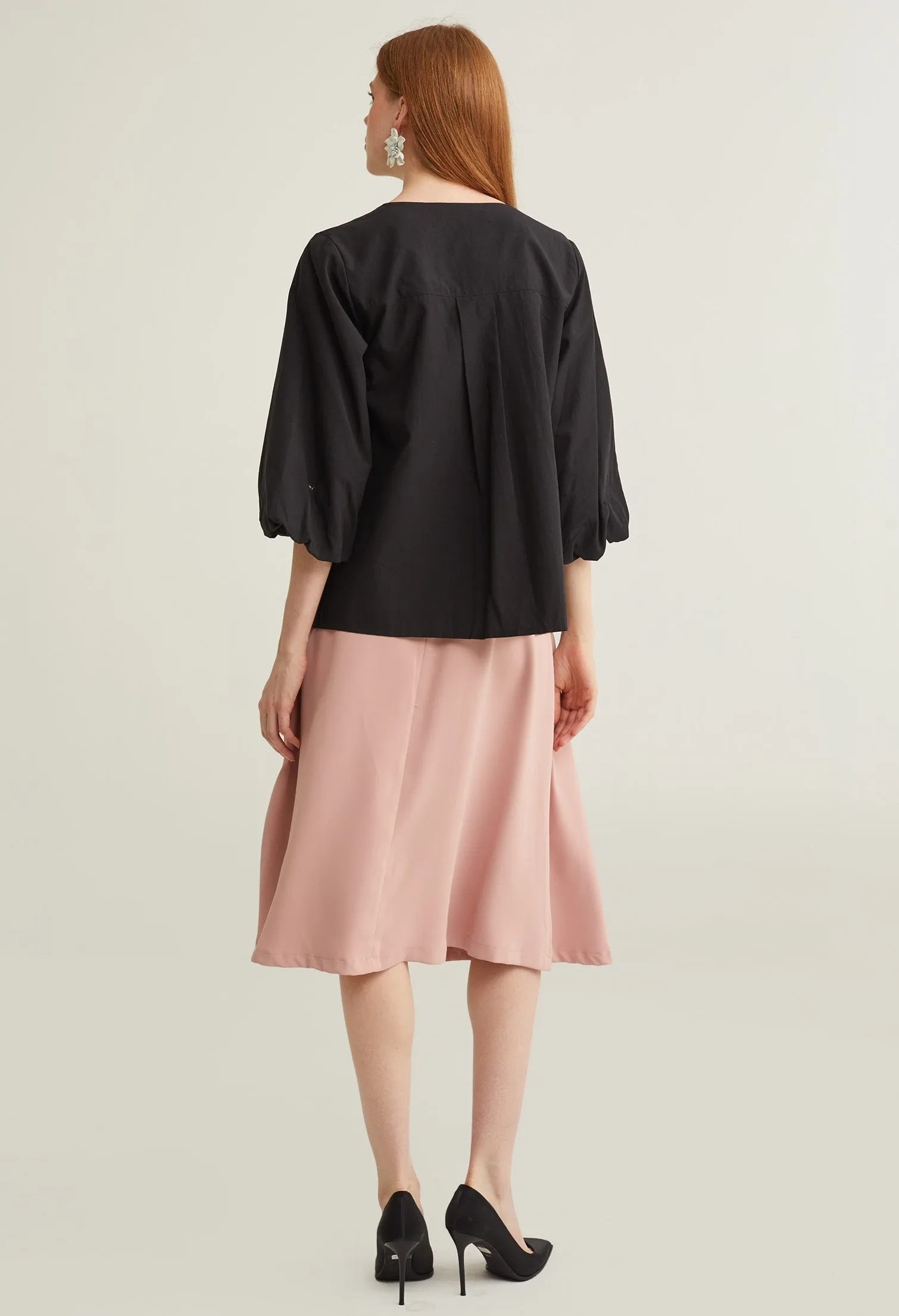 Bell Cuff Button Down  À La Mode Top