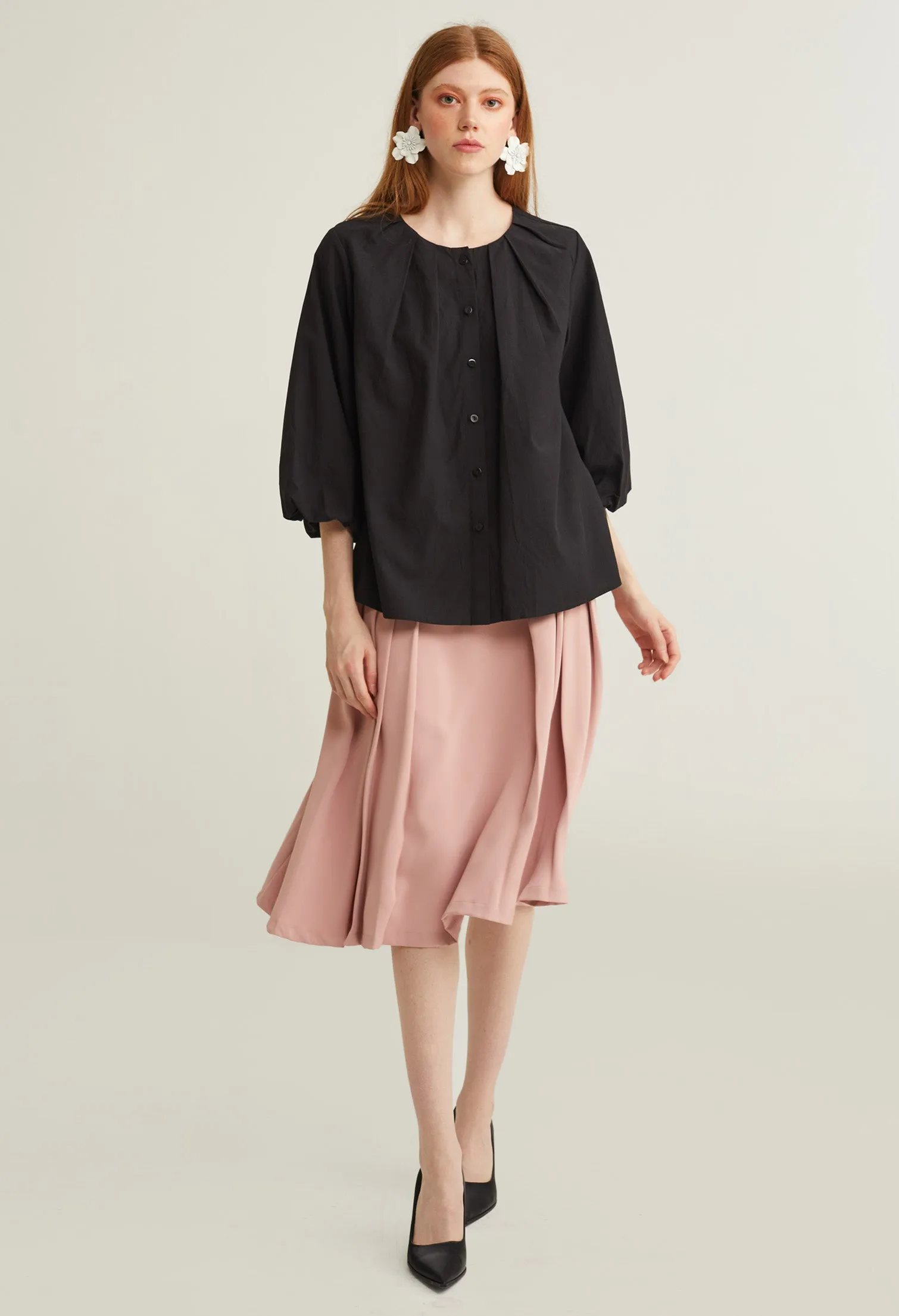 Bell Cuff Button Down  À La Mode Top