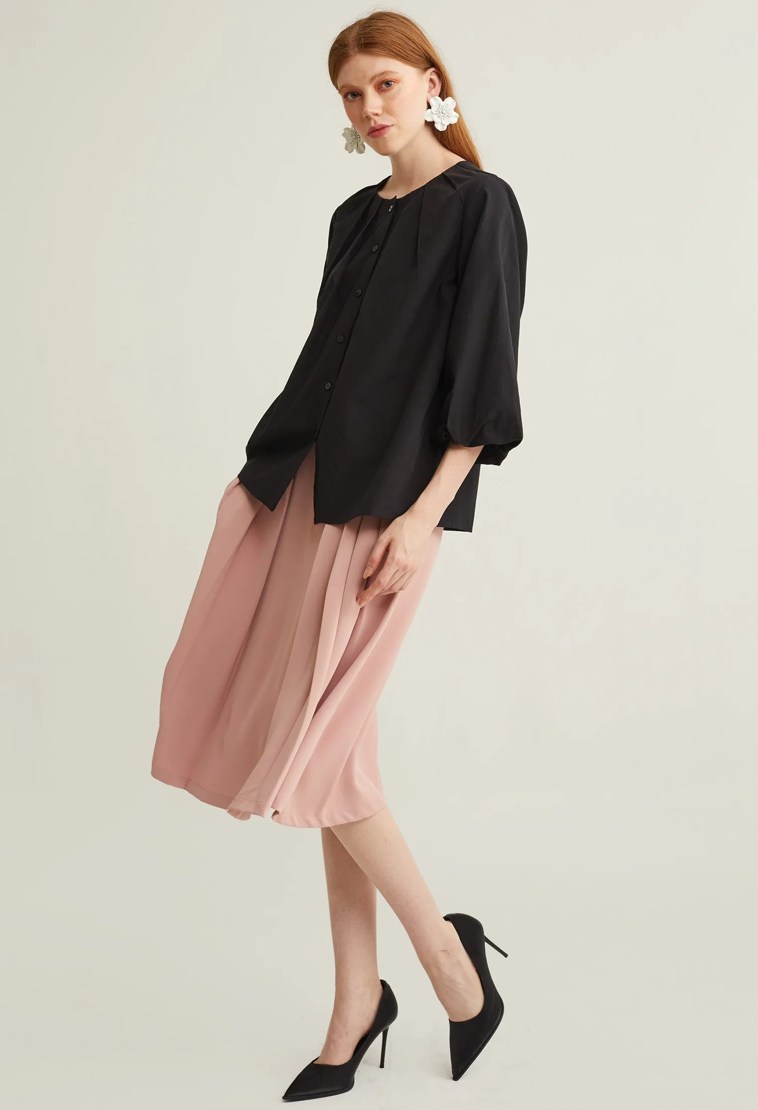 Bell Cuff Button Down  À La Mode Top