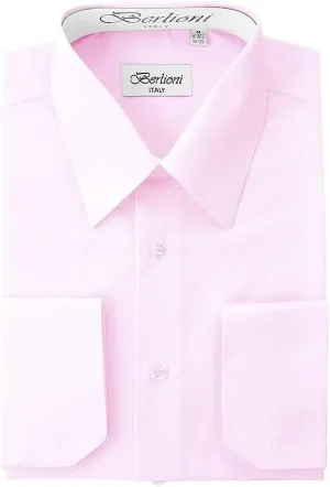 Berlioni C/C Solid Dress Shirt New Pink BL900