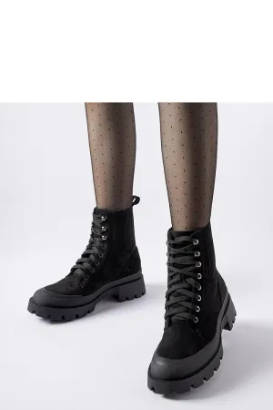 Black ankle boots made of eco-suede