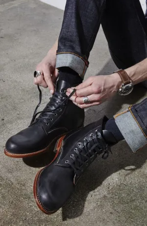 Black Handcrafted Leather Ankle Boots for Men