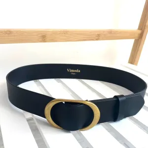 Black Leather Waist Belt